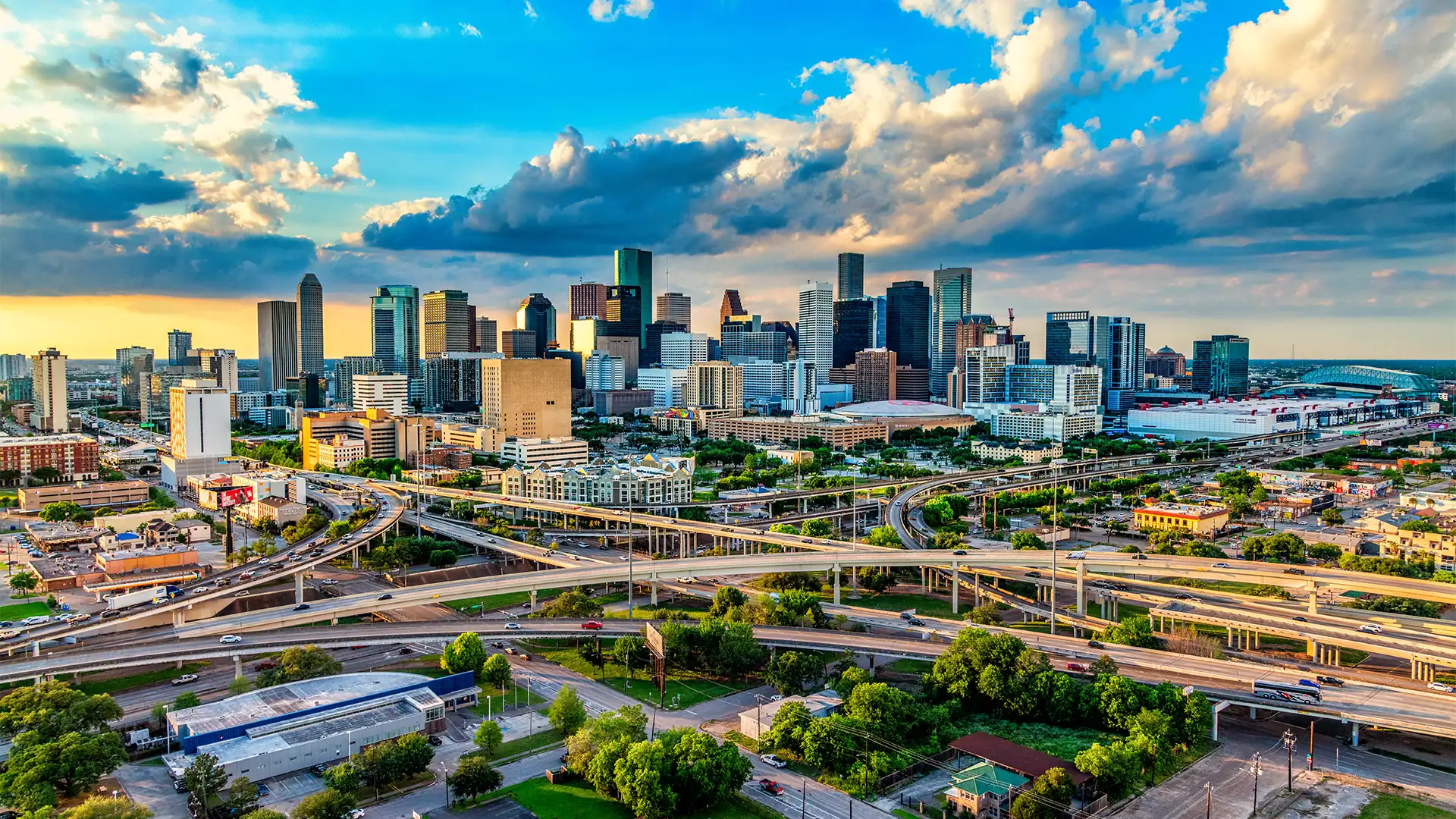Houston, Texas skyline aerial view of downtown